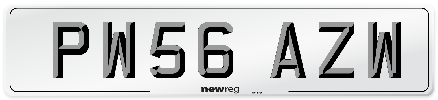 PW56 AZW Number Plate from New Reg